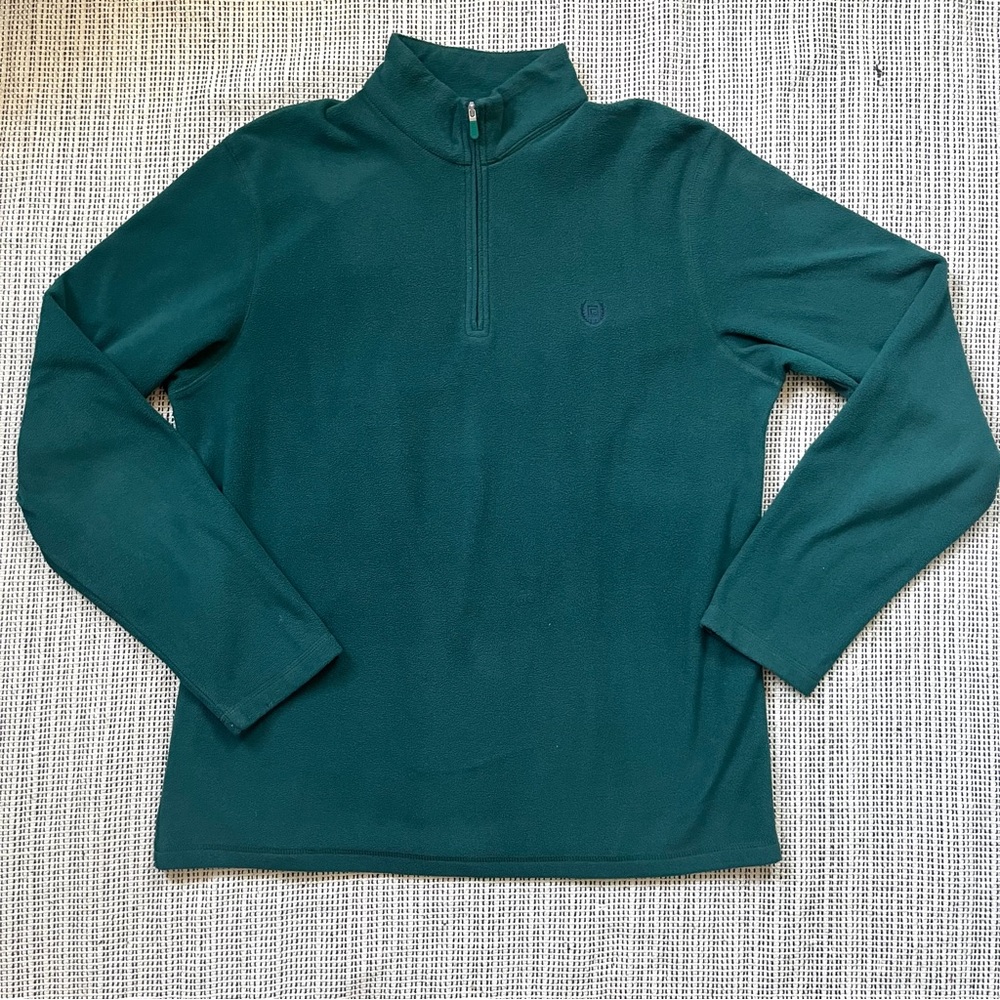 Chaps Green Half Zip-Up Men's Sweater Jacket Size Large